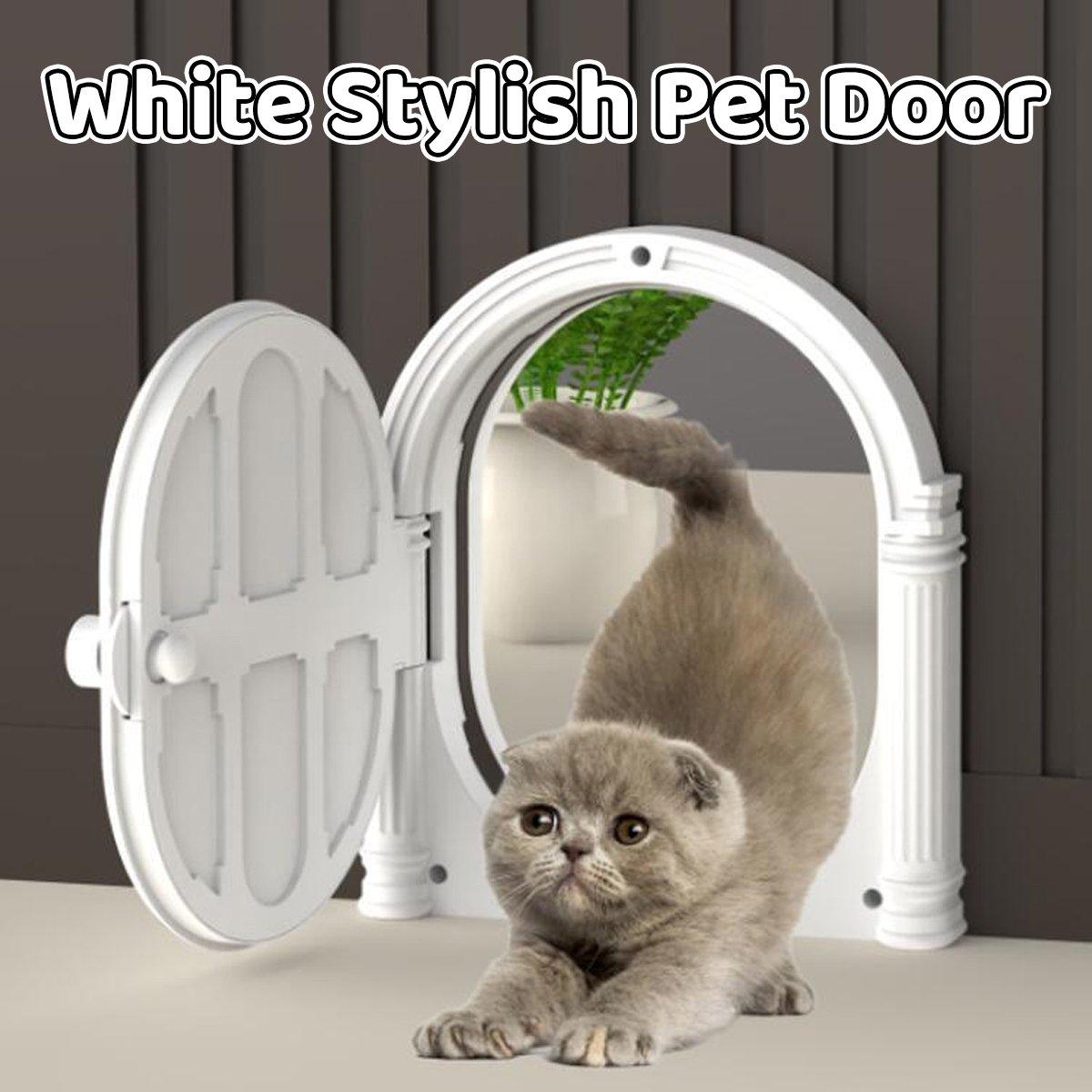 Stylish and Secure White Pet Door for Cats