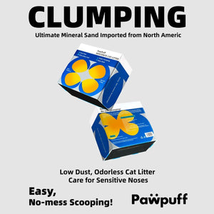 PawPuff Uitra Clumping Sodium Mineral Cat Litter 9.6kg - DUST FREE Formula