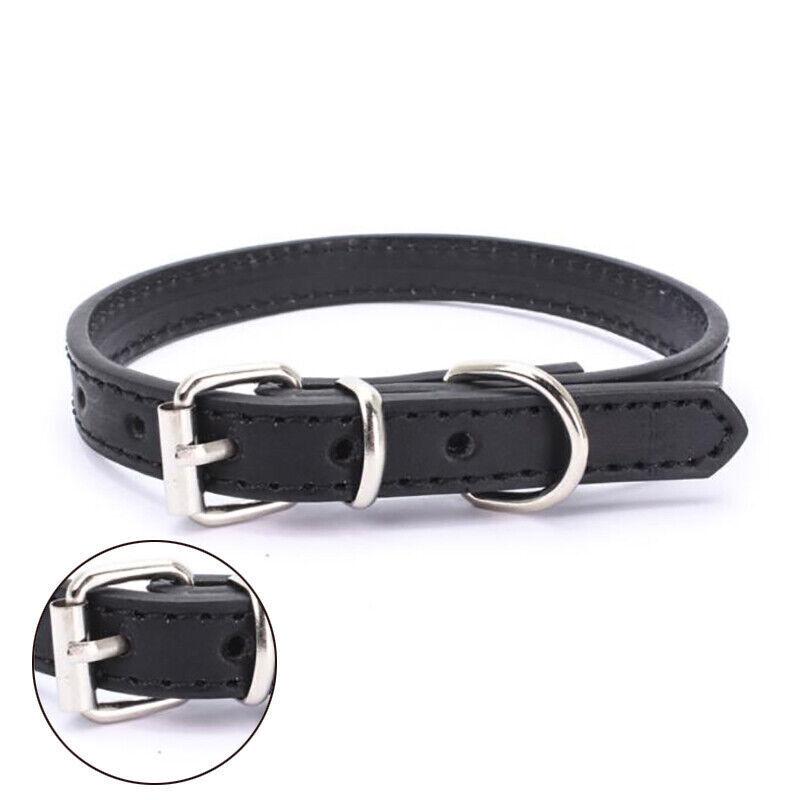 Adjustable Leather Pet Collar for Dogs & Cats Durable PU Leather in 3 Colours