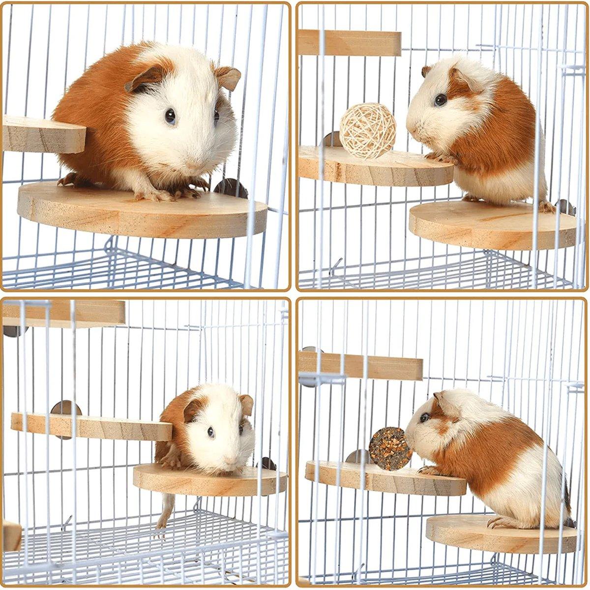 Natural Wooden Pet Platform Set – 5 Styles for Hamster Cage Customization