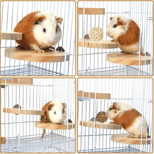 Natural Wooden Pet Platform Set – 5 Styles for Hamster Cage Customization