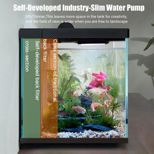 Smart Remote Control Fish Tank with Automatic Feeding for Living Room Aquarium