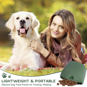 Pet Silicone Dog Food Bag Portable Dog Walking Feeding Waist Bag Snack Bag