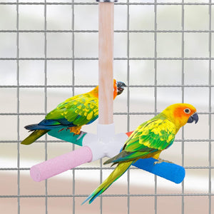 Colourful Parrot Toy Bird Stand for Claw Grinding and Play