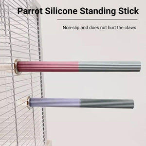 Non-Slip Silicone Parrot Perch Stand Stick Grinding Claw Bird Cage Accessories