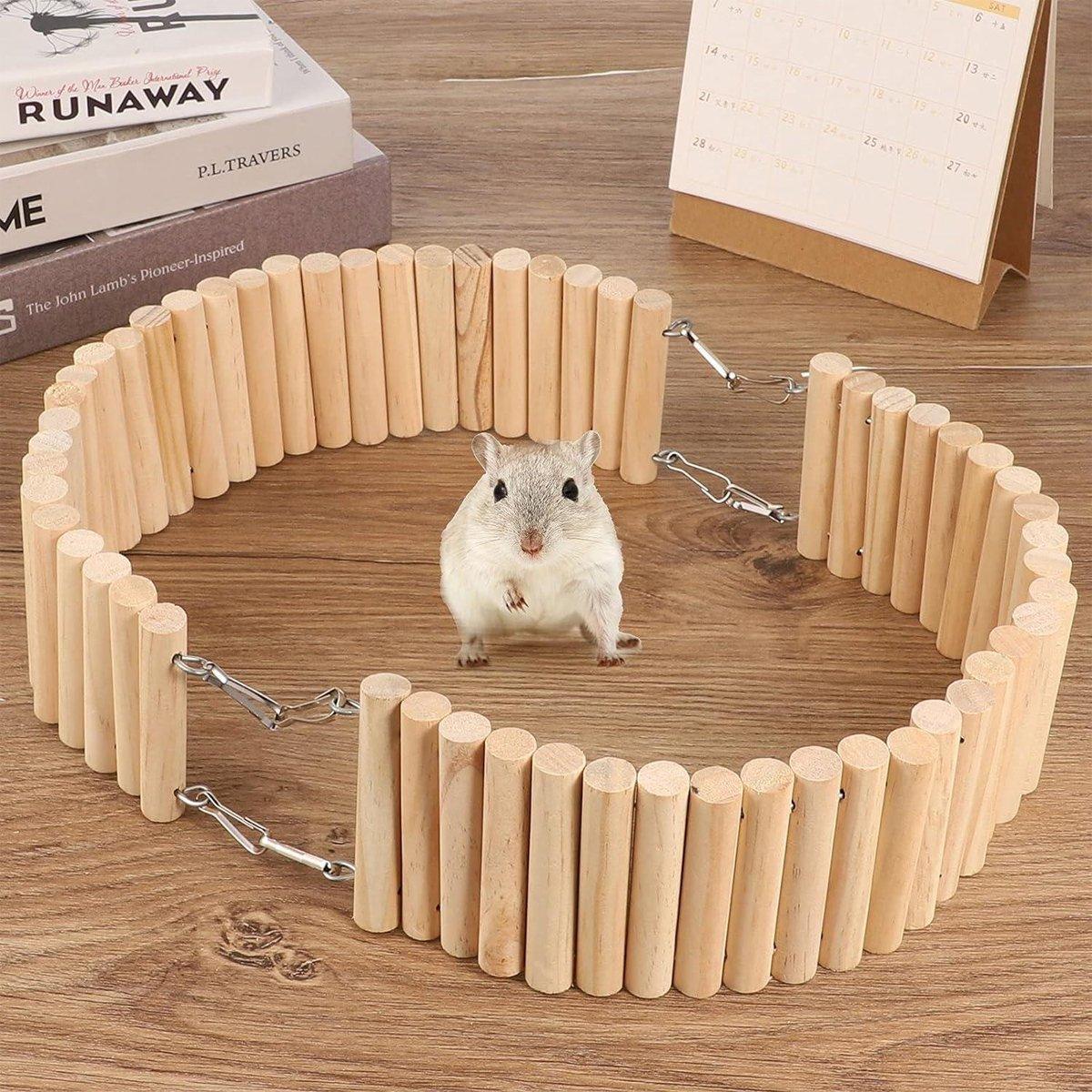 Wooden Hamster Toy Furniture Small Fence Climbing Stairs Arch Bridge for Pets