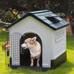 Dog Kennel Four Seasons Sunscreen Rainproof Outdoor Pet Shelter with Toilet