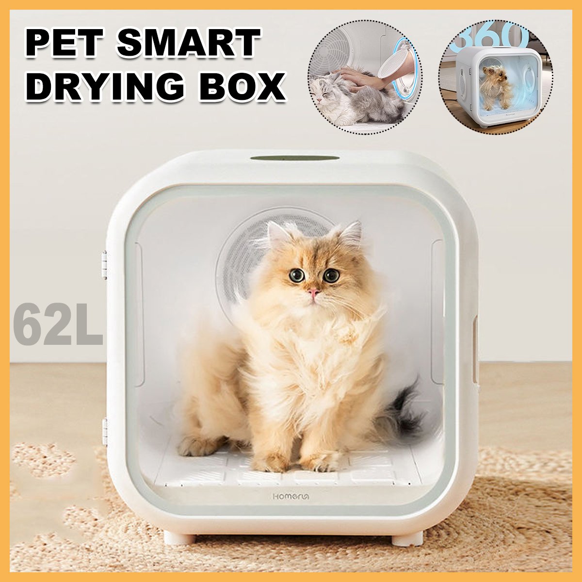 Smart 62L Pet Hair Dryer Box - Automatic Dryer for Cats and Small Pets