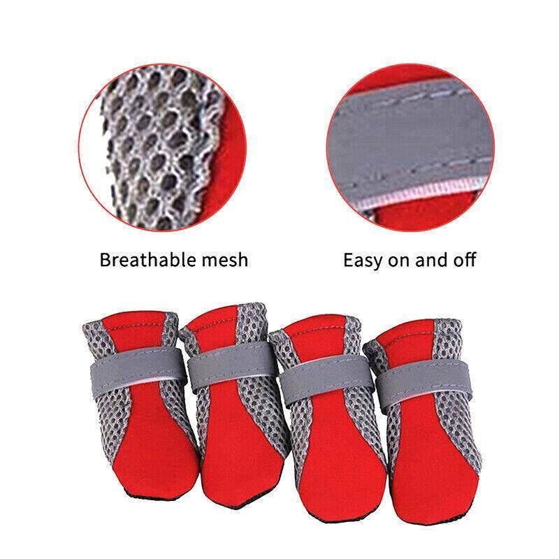 4PCS Anti Slip Waterproof Protective Dog Shoes Rain Boots Pet Socks Booties