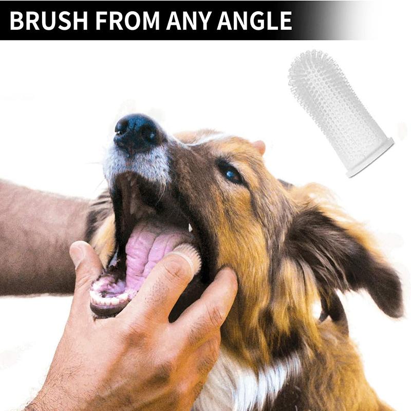 Dog Cat Super Soft Pet Finger Toothbrush Teeth Silicone Brush Care Cleaning