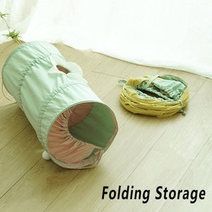 Spiral Folding Cat Play Tunnel Cooling Fabric Tunnel for Cats