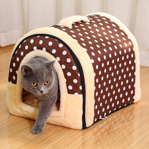 Pet Dog House Kennel Soft Igloo Beds Cave Cat Puppy Bed Doggy Warm Cushion Fold