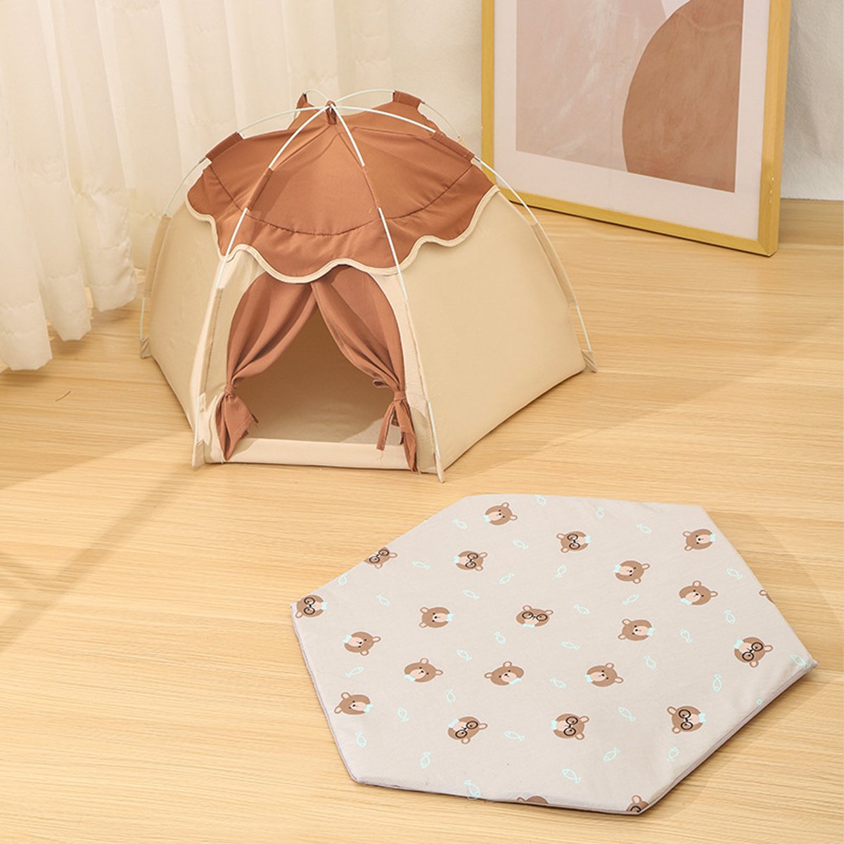 Cat Bed Tent Dog House Breathable Indoor Pet Bed