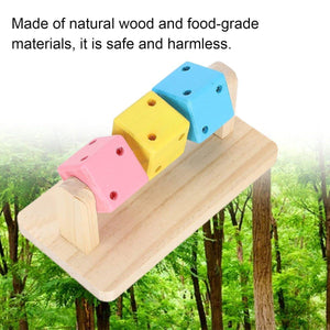 Wooden Chew Toy with Colorful Blocks Small Pet Toys