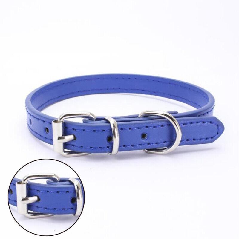 Adjustable Leather Pet Collar for Dogs & Cats Durable PU Leather in 3 Colours