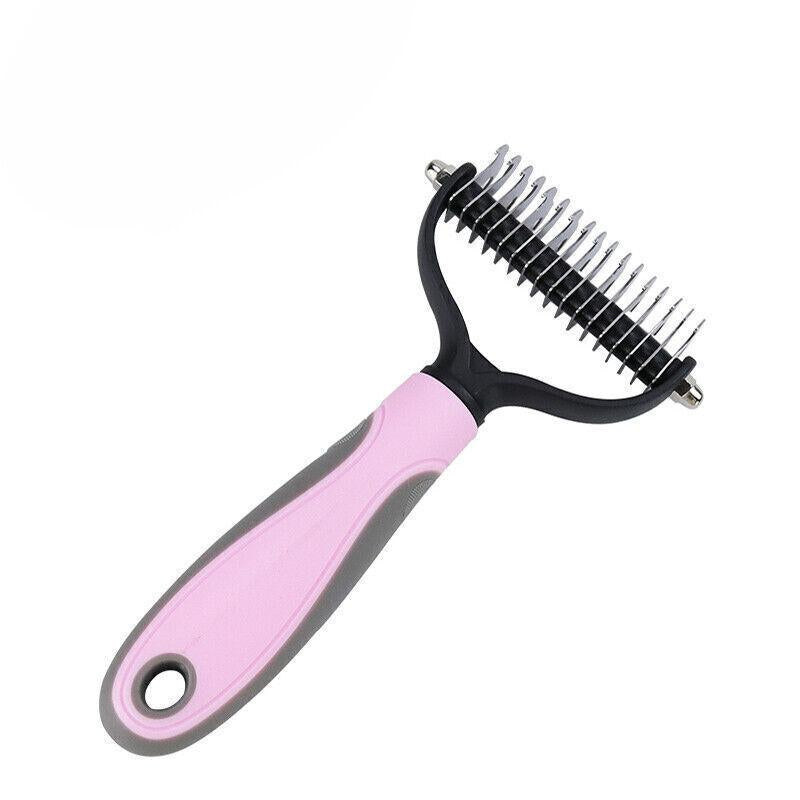 Premium Dog & Cat Deshedding Grooming Comb - Undercoat Rake Trimmer Brush