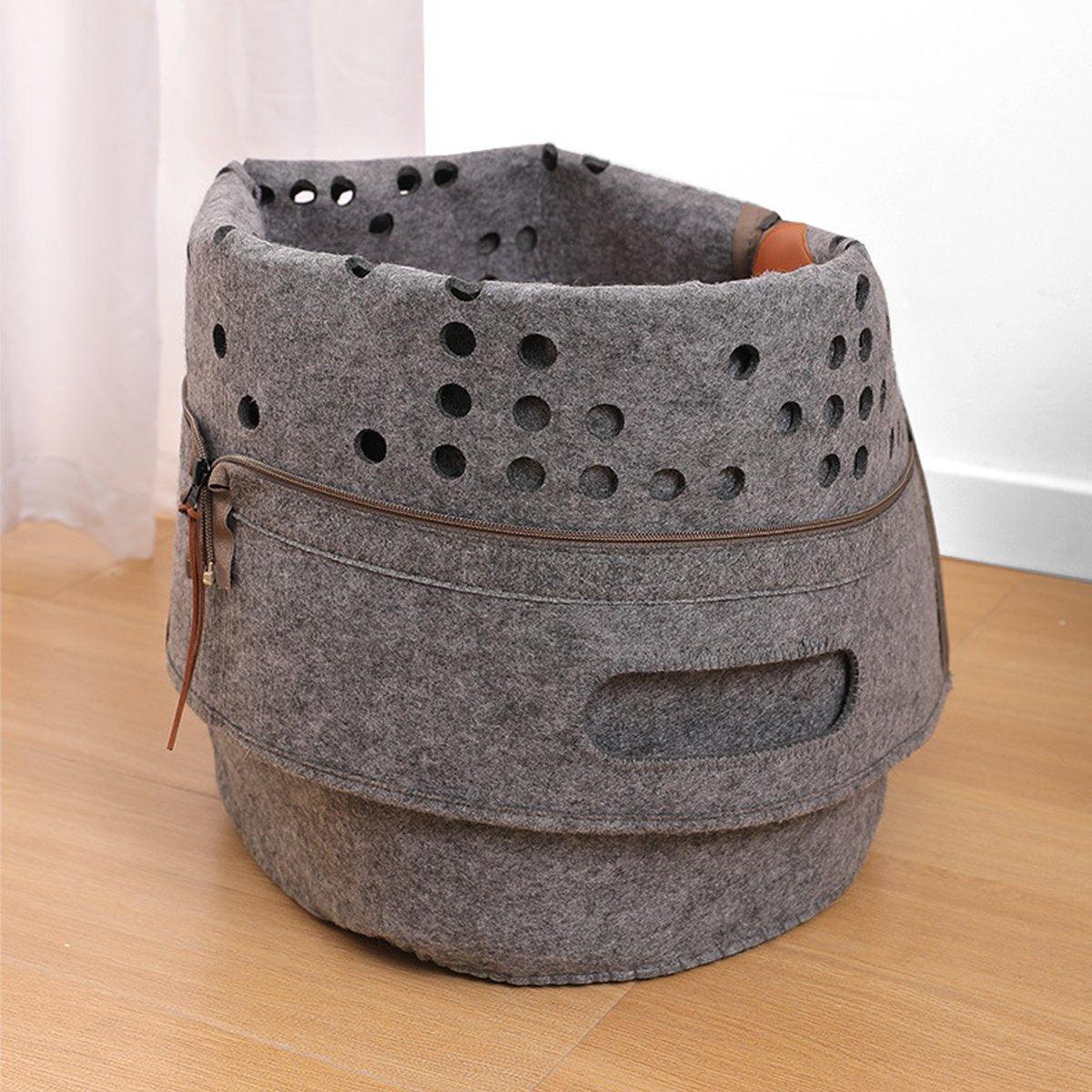 Foldable Felt Pet Nest Comfortable All-Season Bed for Cats & Small Dogs