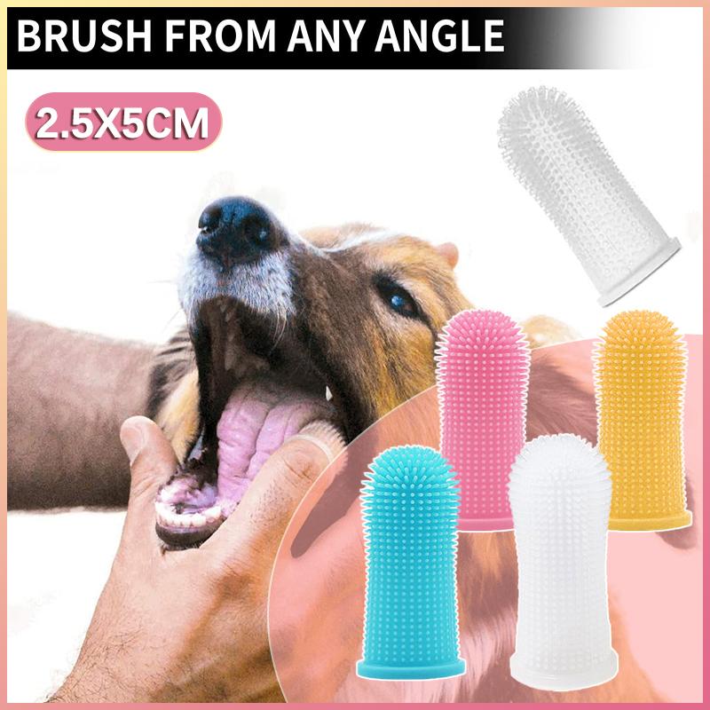 Dog Cat Super Soft Pet Finger Toothbrush Teeth Silicone Brush Care Cleaning