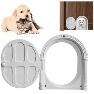 Stylish and Secure White Pet Door for Cats