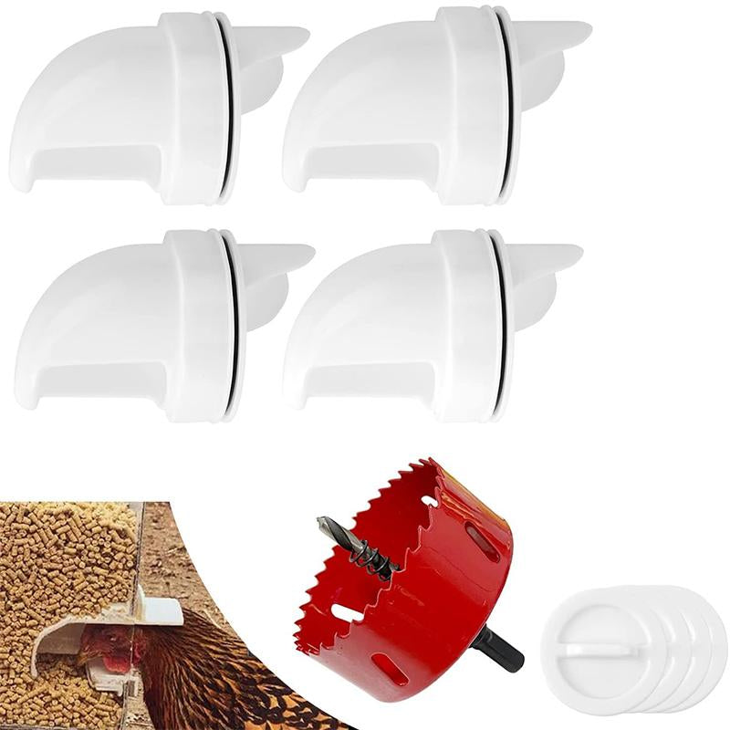 Easy-to-Assemble Weatherproof Chicken Feeder with Gravity-Feed Mechanism