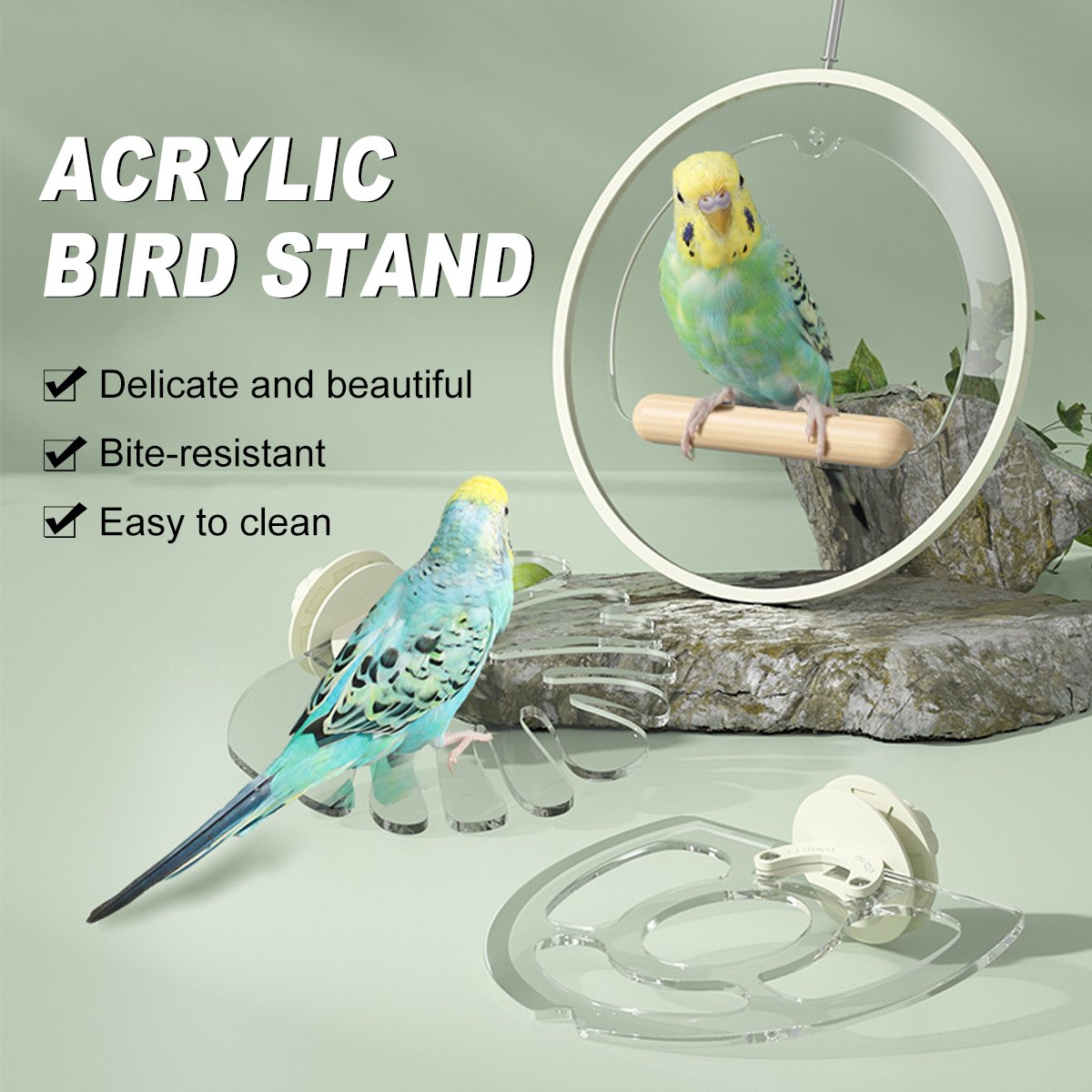 Premium Acrylic Bird Stand Parrot Stand Bird Toys