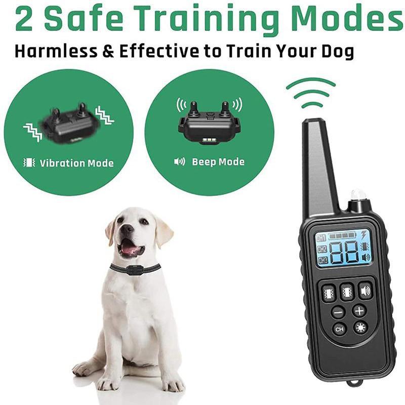 Electric Dog Pet Training E-Collar Obedience Rechargeable Remote Control 800M