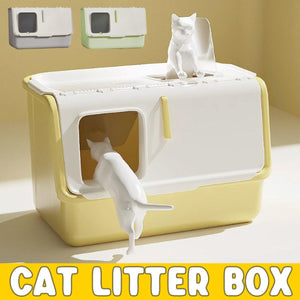 Fully Enclosed Cat Litter Box with Odour Control Adjustable Entry & Large Capacity