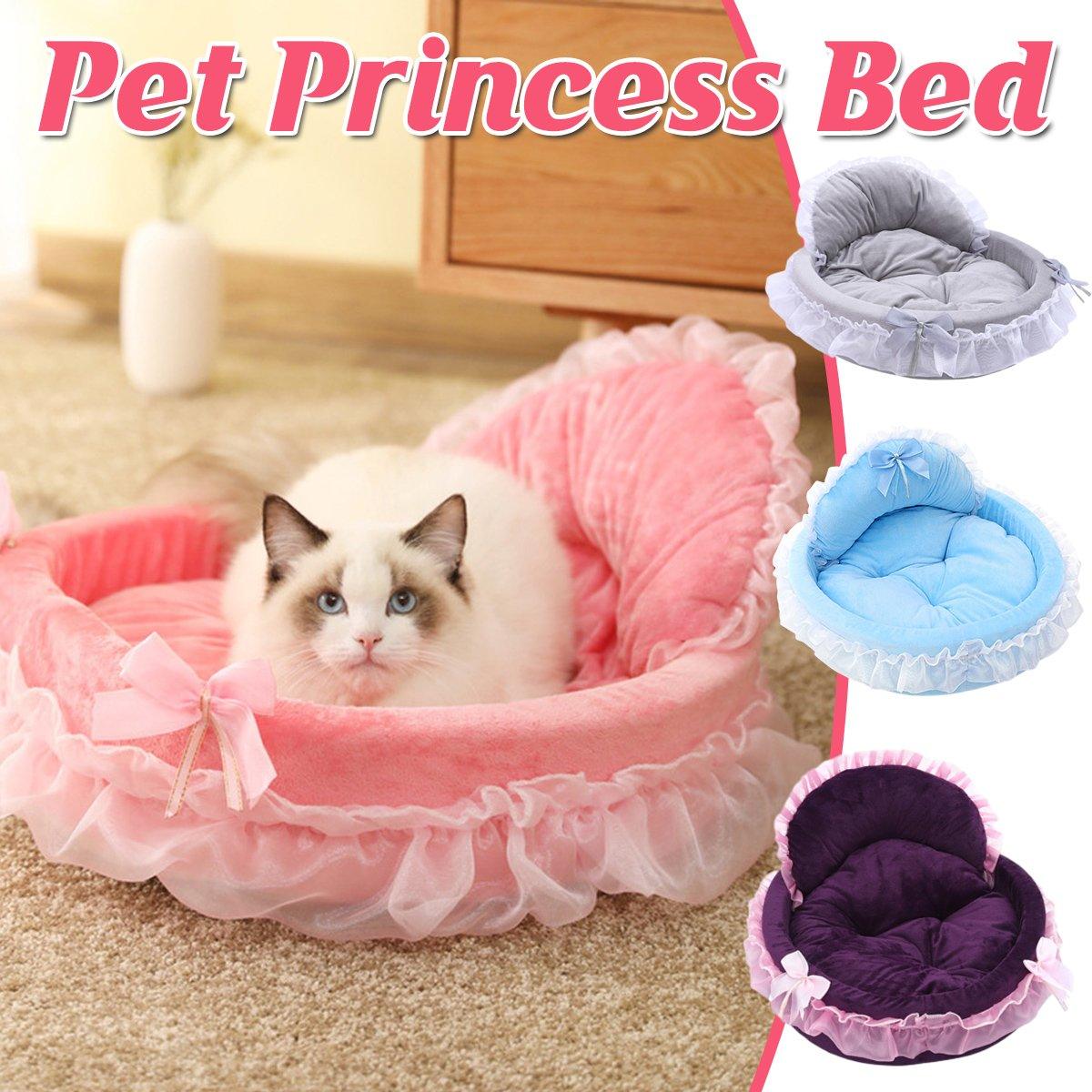 Soft Princess Pet Bed Elegant Lace Design for Cats & Small Dogs