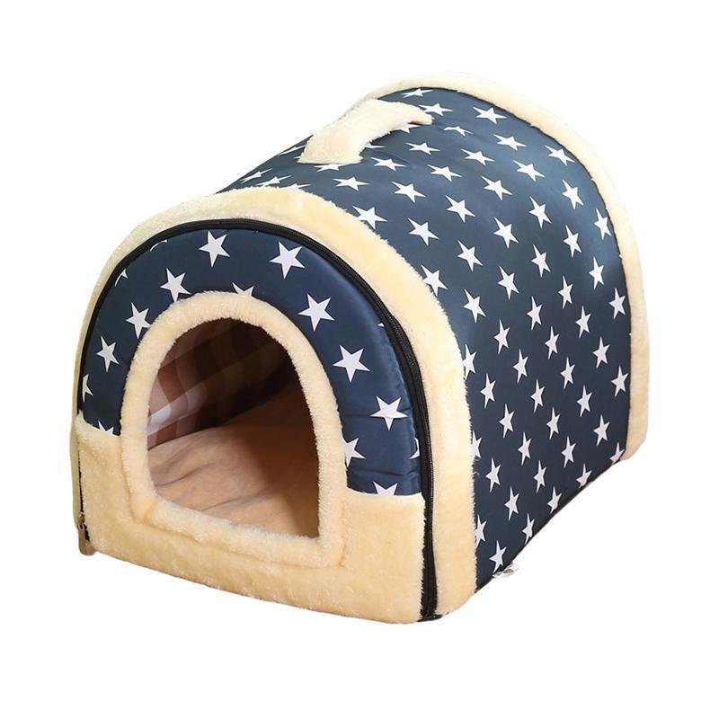 Pet Dog House Kennel Soft Igloo Beds Cave Cat Puppy Bed Doggy Warm Cushion Fold