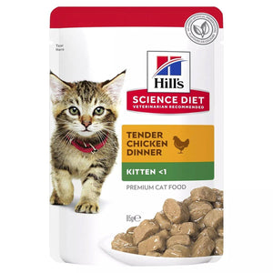 Hill's Science Diet Kitten Chicken Cat Food Pouches - Balanced Nutrition 85g*12