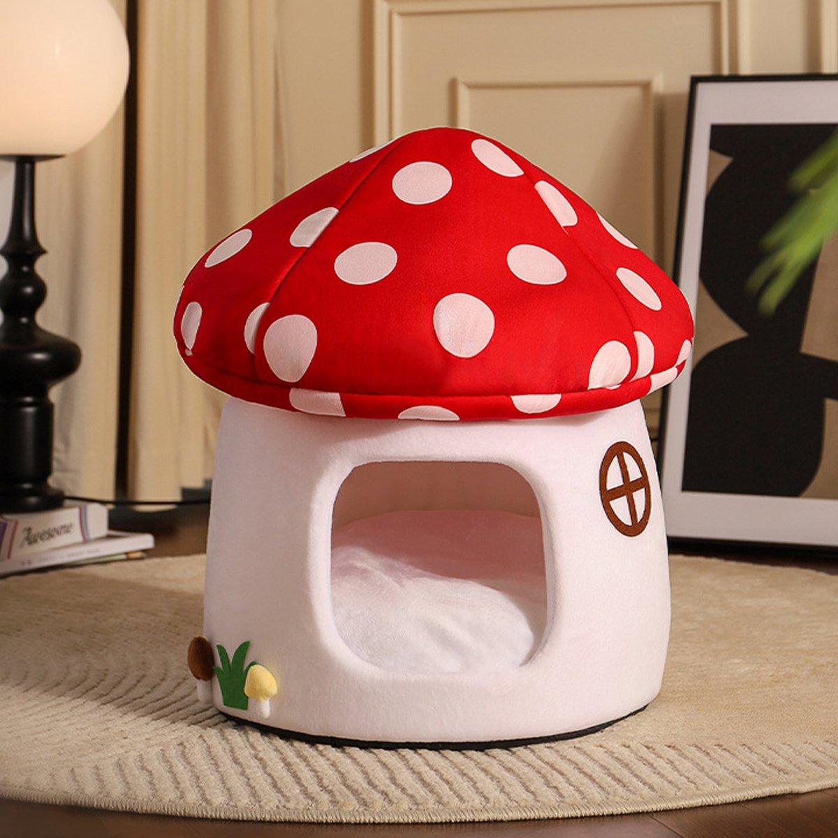 Mushroom Cat Kennel Cosy & Stylish Pet Bed for Cats and Small Animals