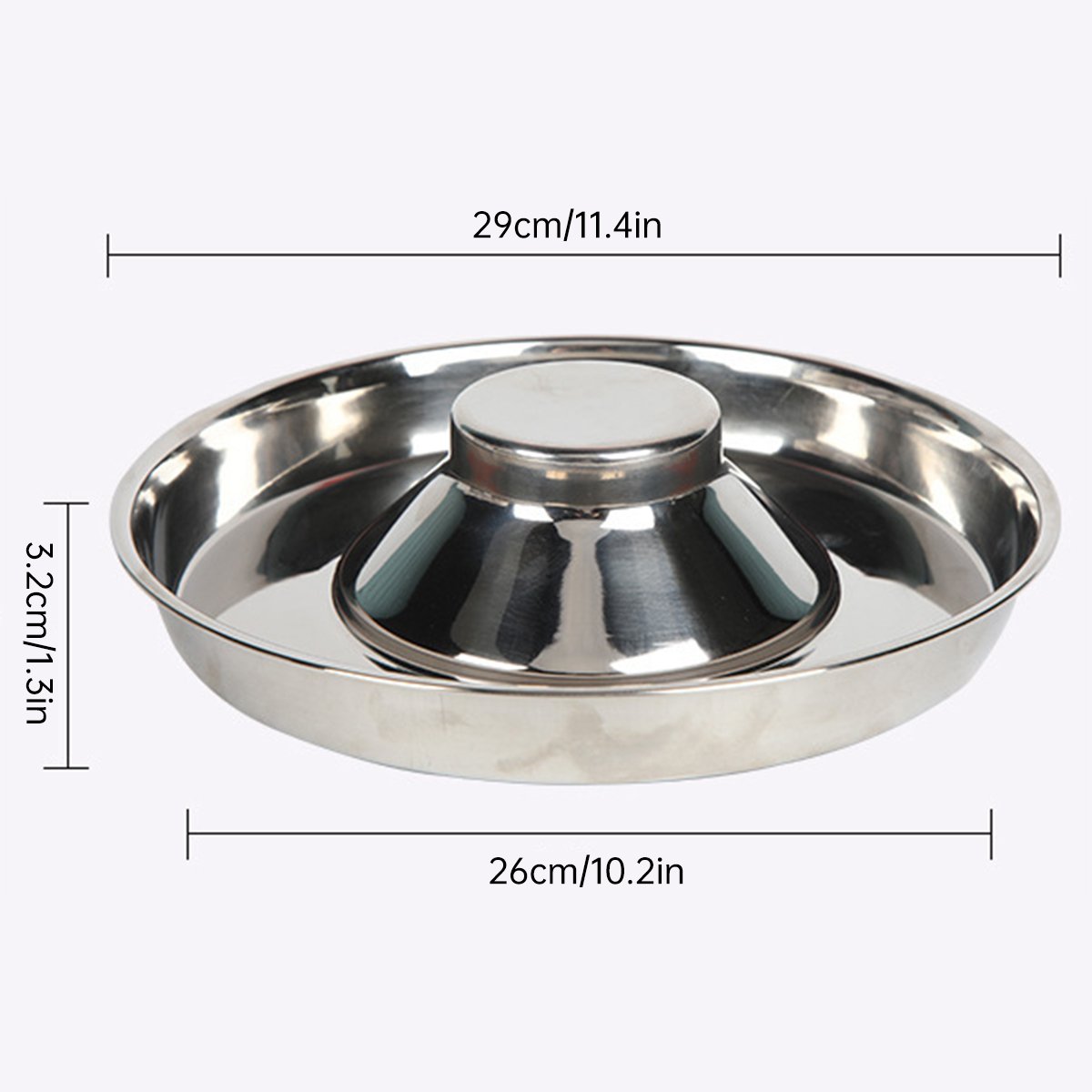 Stainless Steel Slow Feeder Dog Bowl Pet Food Basin Anti-choking Pet Bowl