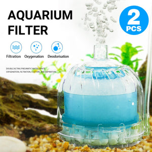 2pcs Aquarium Water Filter Barrel Oxygen Pump Fish Tank Aquarium Supplies