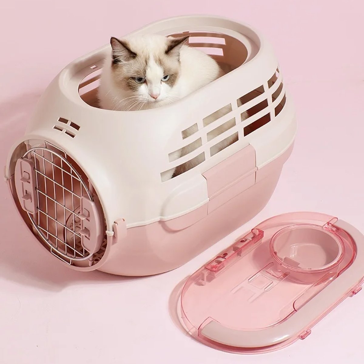 Cat Dog Air Box Large Space Removable Car Case Pet Travel Cage