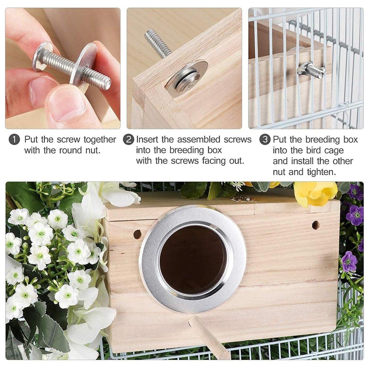 Wooden Bird Breeding Nest Box Bird House