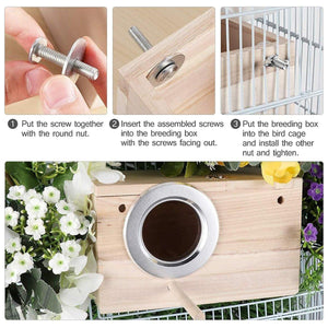 Wooden Bird Breeding Nest Box Bird House