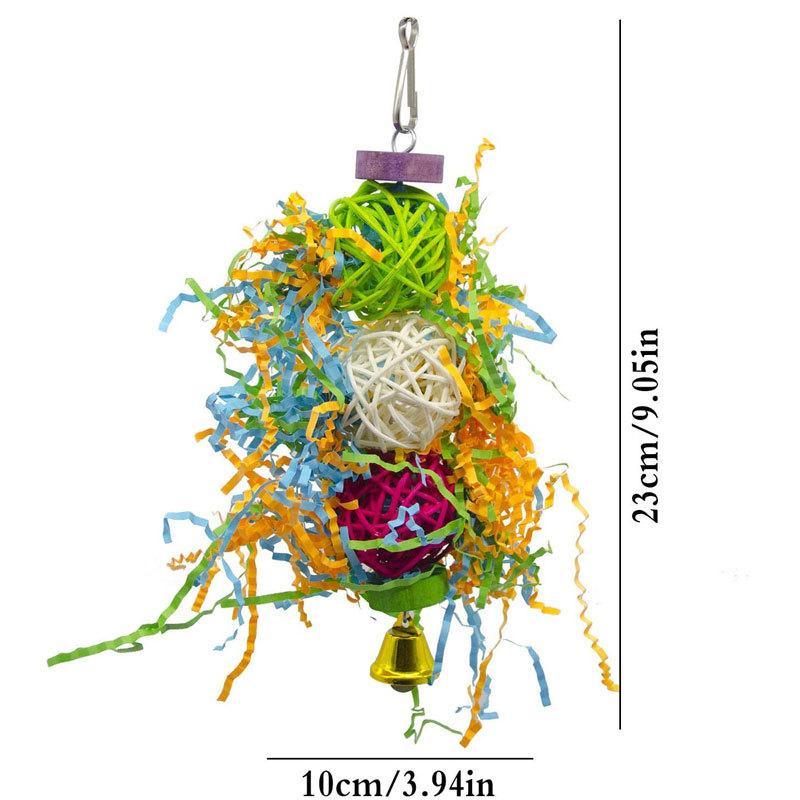 3PCS Bird Parrot Shredding Toys Hanging Cage