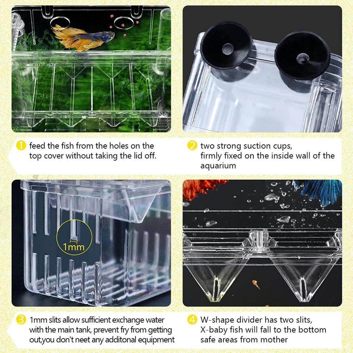 Transparent Guppy Breeding Box for Aquarium Fish Breeding and Isolation