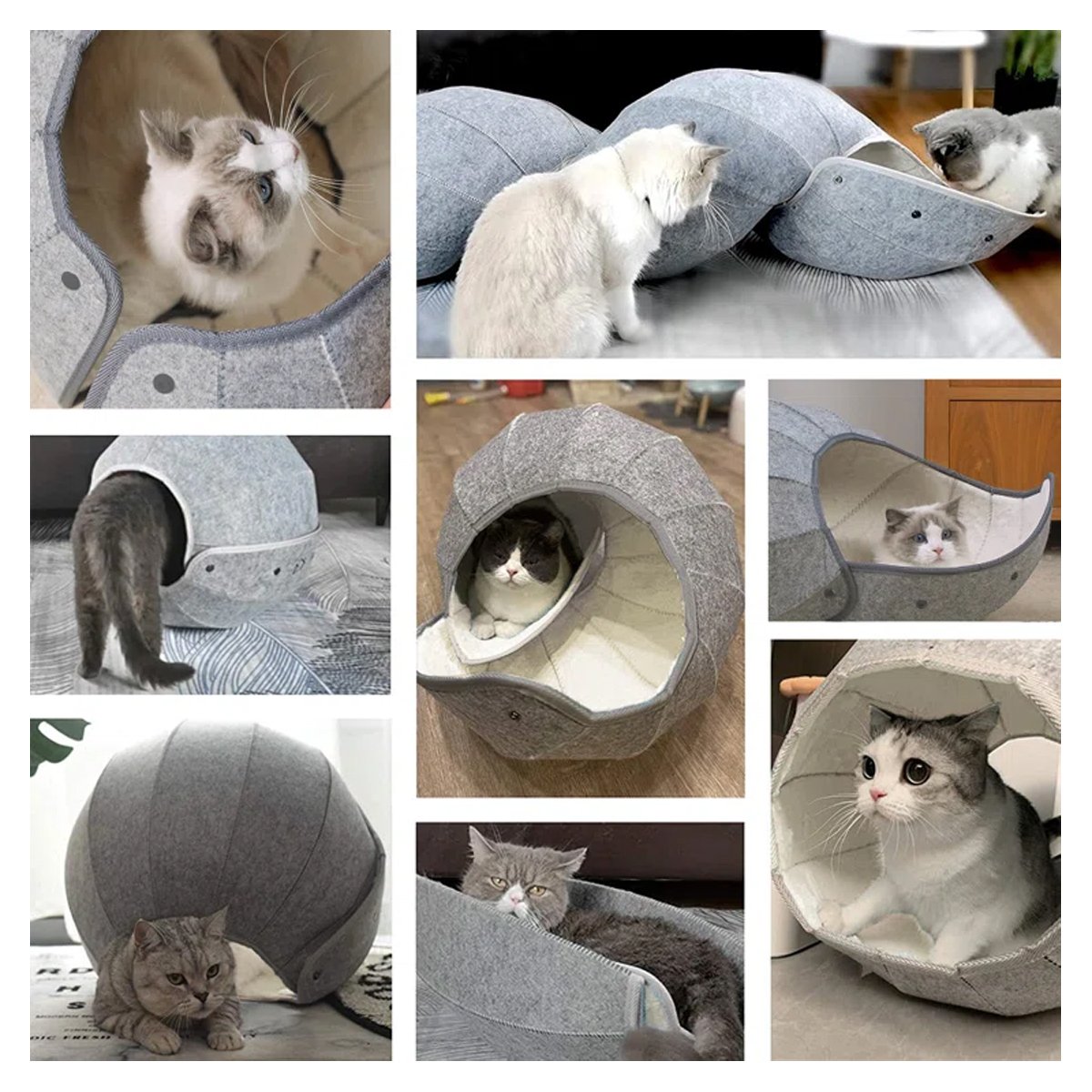 Foldable Breathable Pet Bed Pet Kennel Cat Tunnel Semi-closed Cat Kennel