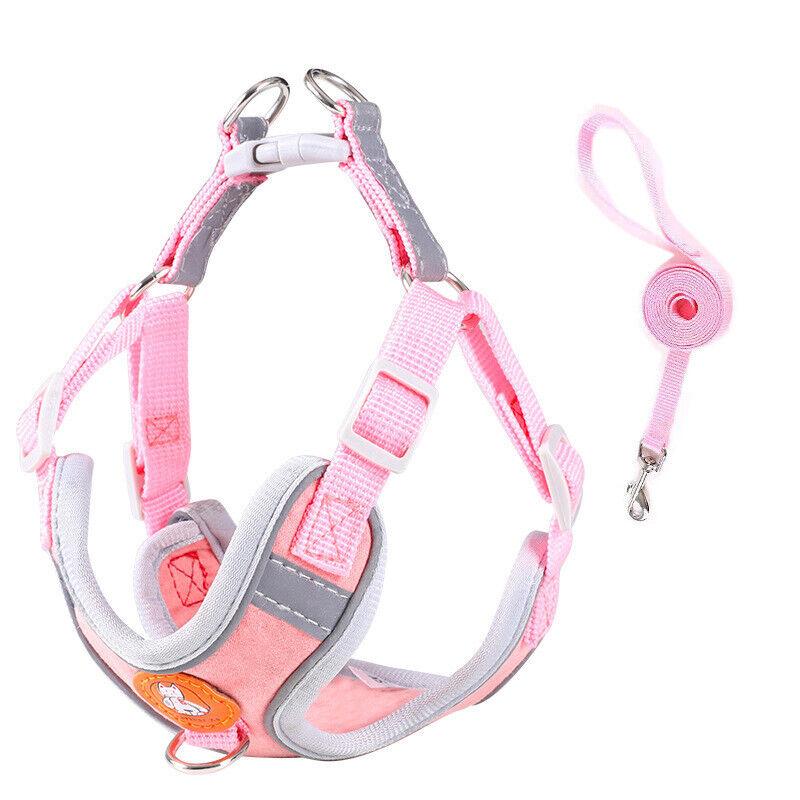 Soft Reflective Dog Vest Harness with Leash for Safe Walks