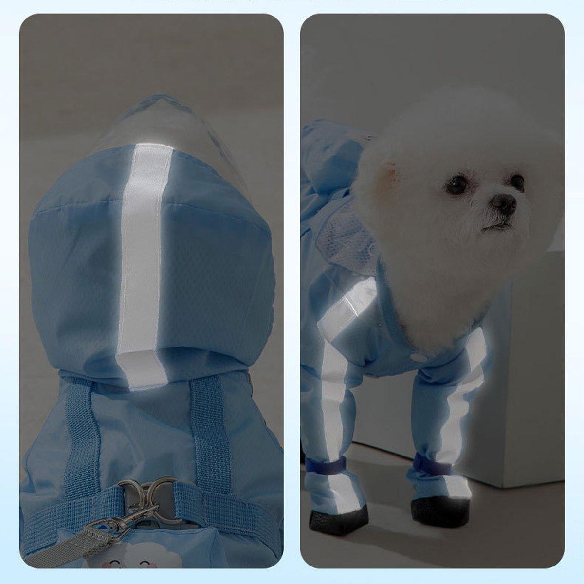 Waterproof Dog Raincoat with Feet Full Coverage Pet Rainy Clothes for Small Dogs