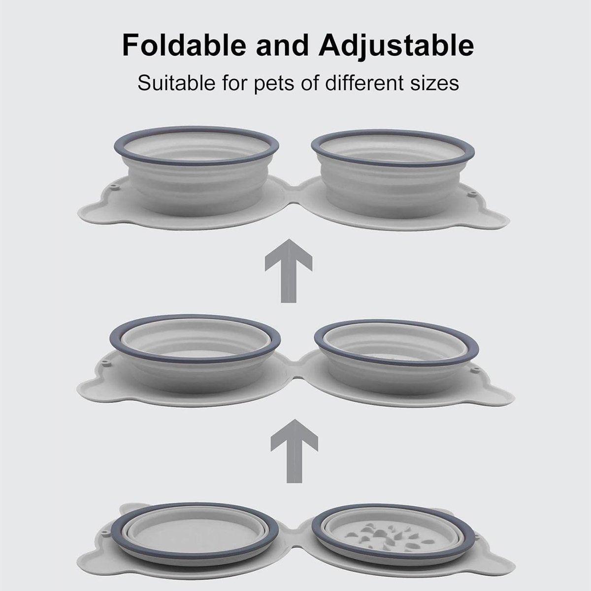 Foldable Silicone Pet Feeding Bowl Lightweight & Portable 5 Colors