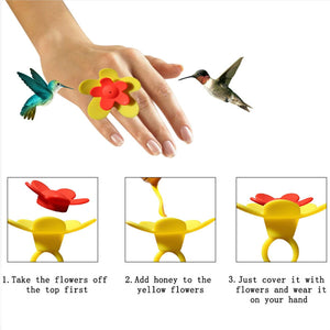 Wearable Hummingbird Feeder Ring for Close-Up Bird Feeding