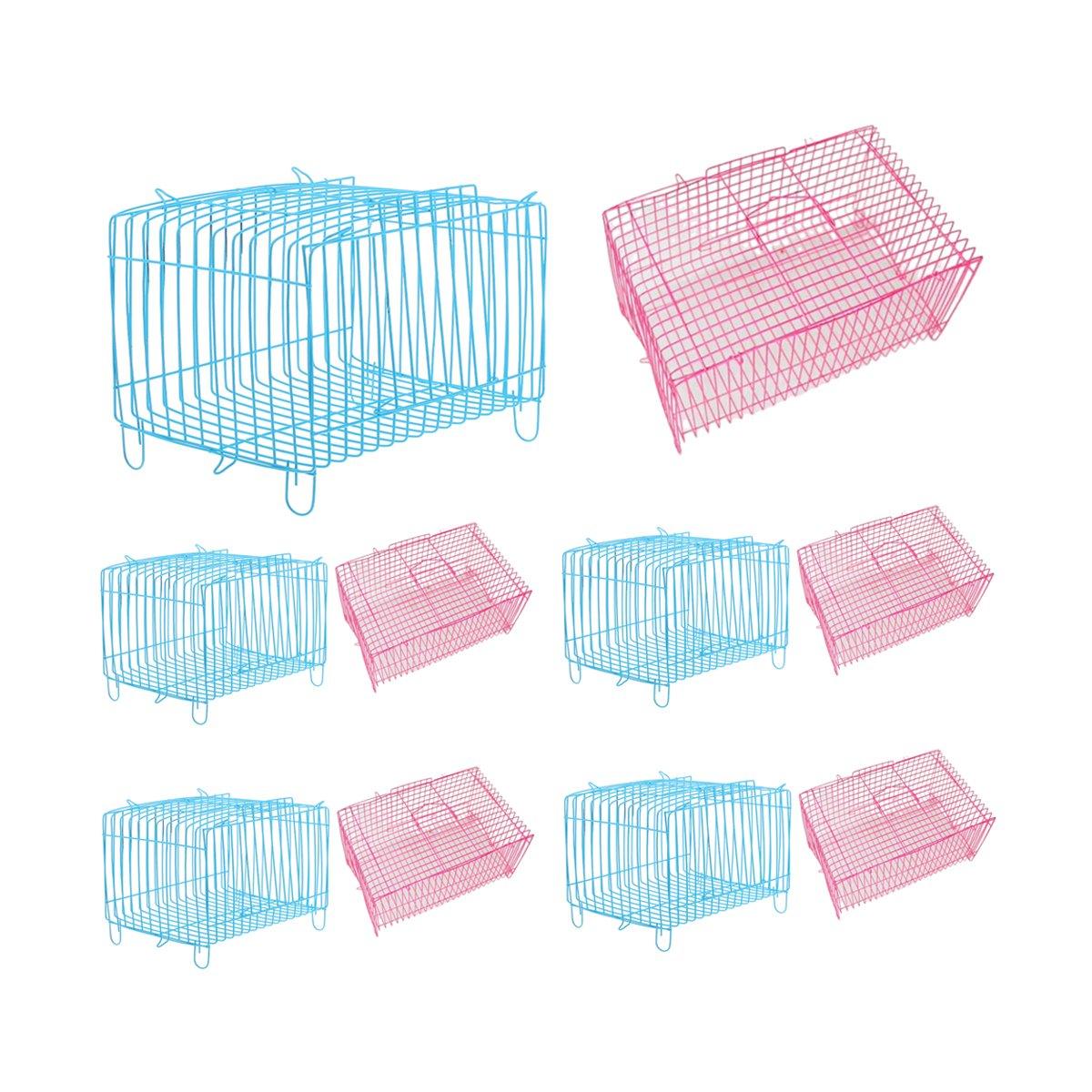 Wire Frame Small Pet Transport Cages Set Durable and Foldable 10 Pack