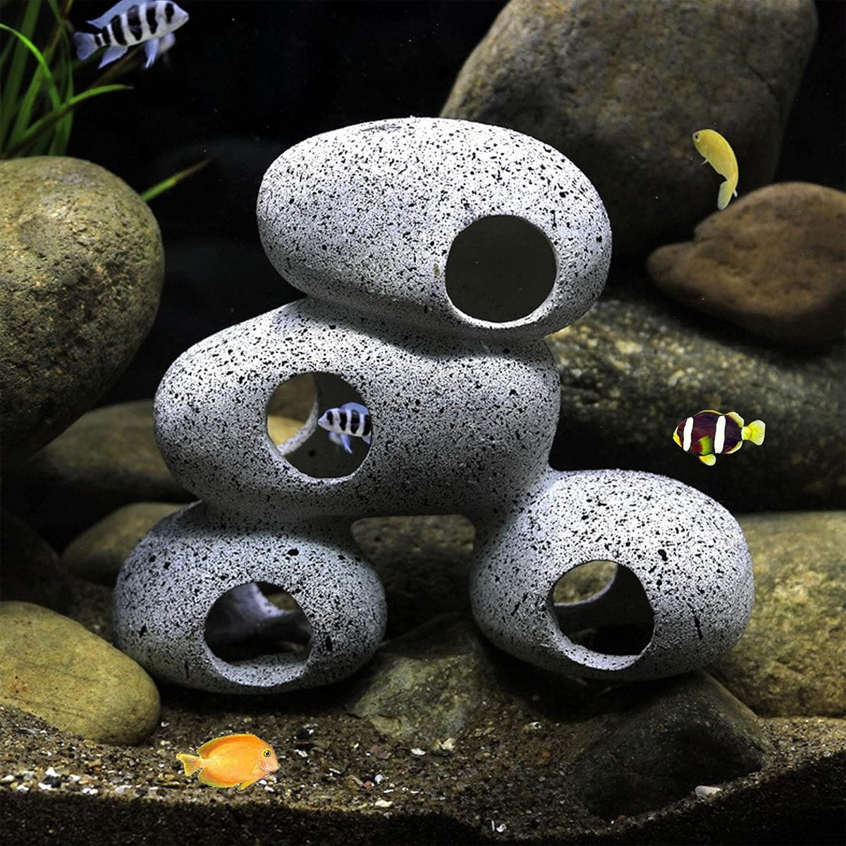 Clay Aquarium Rocks Cave Decoration Pieces Shrimp House