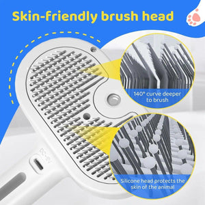 2 in 1 Spray Cat Brush for Grooming & Detangling Cat Vacuum Brush for Pets