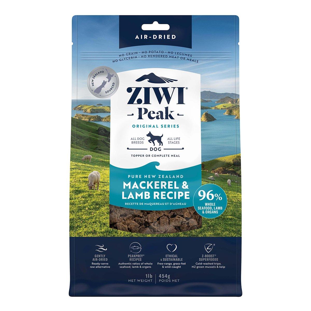 ZIWI Peak Air-Dried Mackerel & Lamb Dog Food 1kg/2.5kg/4kg