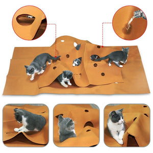 Puppy Semi-enclosed Tunnel Bite Cat Scratch Board Pad Cat Tunnel Interactive Cat Toy