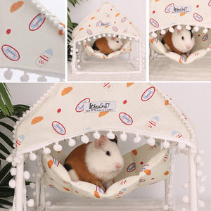 Small Pet Tent Hammock Shelter Cozy Space for Hamsters Rabbits & Guinea Pigs