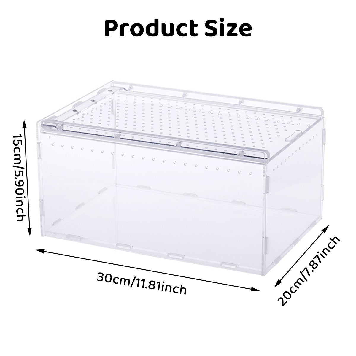 Clear Slide Lid Pet Box Reptile Breeding Habitat Reptile Tank